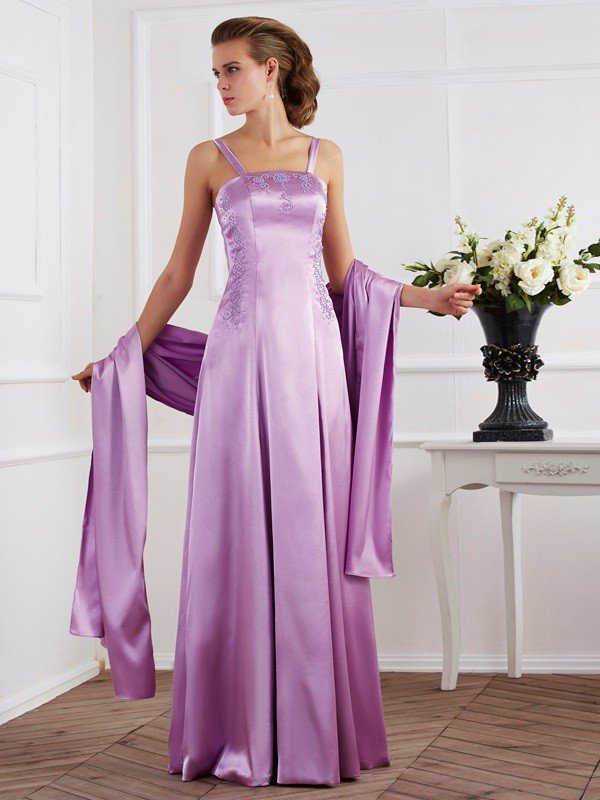 A-Line/Princess Spaghetti Straps Sleeveless Plus Size Bridesmaid Dresses