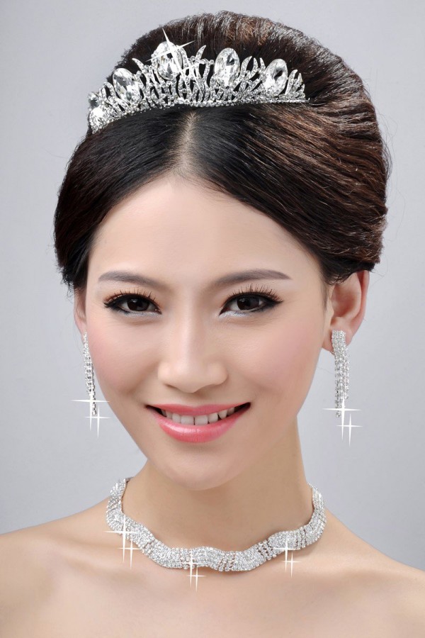 Elegant Wedding Headpieces Necklaces Earrings Set