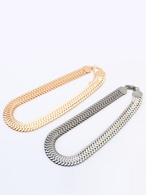 Occident Personality Metallic thick chains Short Hot Sale Necklace