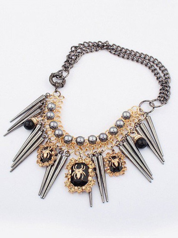 Occident Stylish Metallic Personality Conical Pearls Hot Sale Necklace