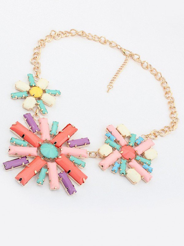 Occident Hyperbolic Colorful Flowers Hot Sale Necklace