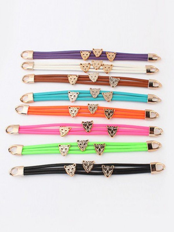 Occident Candy colors Summer All-match Leopard head Hot Sale Bracelets
