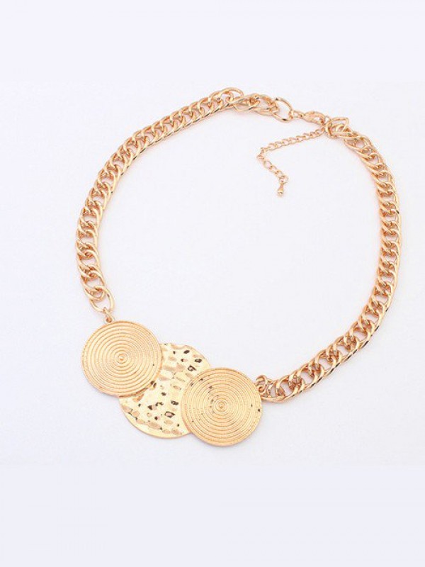 Occident Trendy Punk Stylish Round Plate Hot Sale Necklace