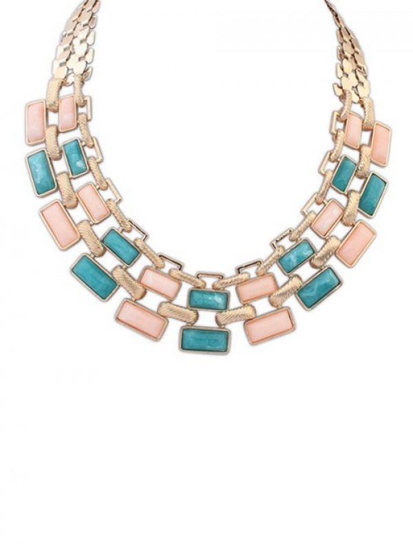 Occident Stylish OL Style Geometry Blocks Hot Sale Necklace