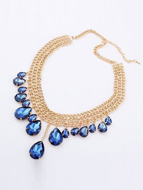Occident Hyperbolic Stylish Metallic Mashup style New Water Drop Hot Sale Necklace