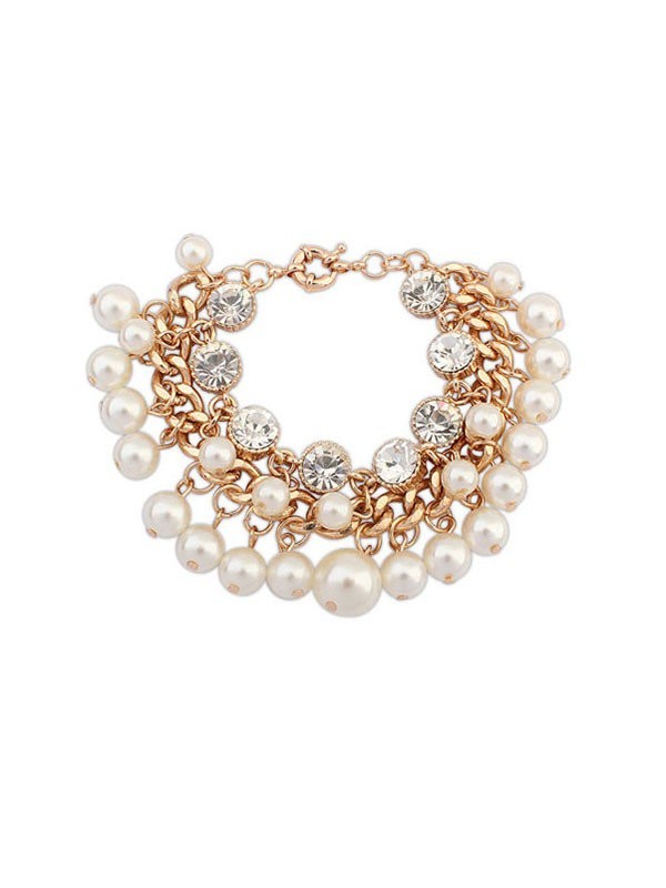 Occident Fashionable Pearls Flash Drilling Exquisite Hot Sale Bracelets