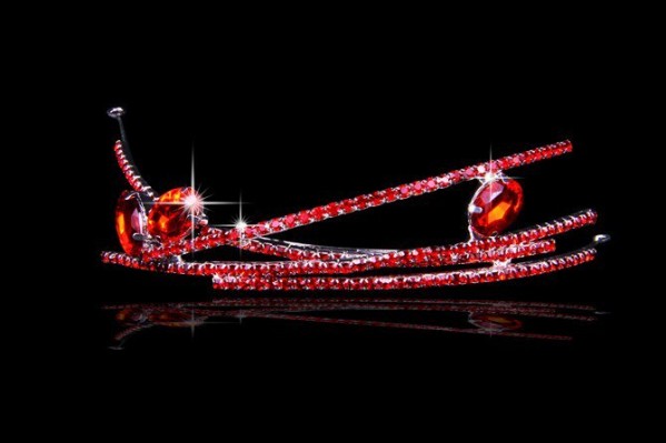 Red Alloy With Czech Rhinestones Wedding Headpieces