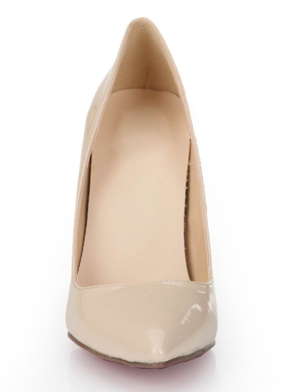 Women's Patent Leather Closed Toe Stiletto Heel High Heels