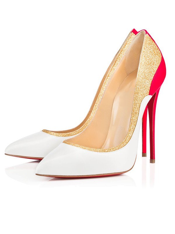 Women's Patent Leather Closed Toe Stiletto Heel High Heels