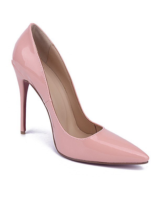 Women's Stiletto Heel Patent Leather Closed Toe High Heels