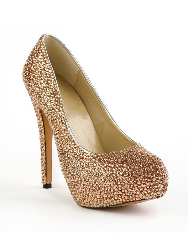 Women's Closed Toe Stiletto Heel Platform With Rhinestones Platform Platforms Shoes
