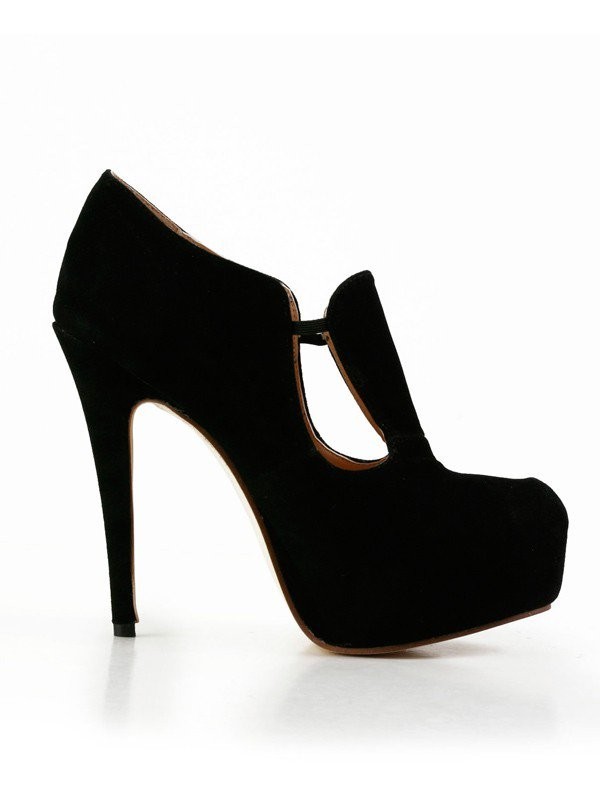 Women's Stiletto Heel Suede Closed Toe Platform High Heels