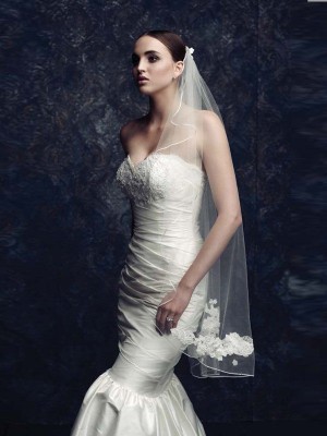 Elegant Tulle With Embroidery Wedding Veils