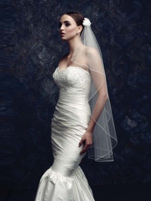 Elegant Tulle With Flower Wedding Veils