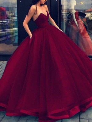 Ball Gown Sleeveless Sweetheart Organza Floor-Length Dresses