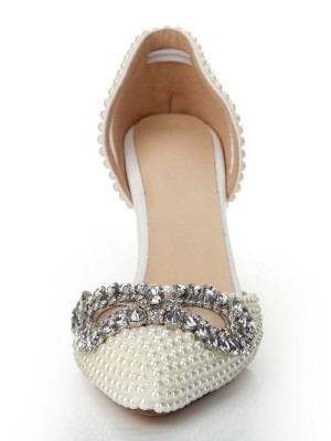 Women's Patent Leather Cone Heel Closed Toe With Rhinestone High Heels