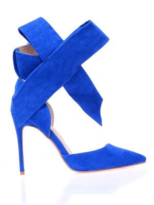 Women's Suede Closed Toe Stiletto Heel With Knot High Heels