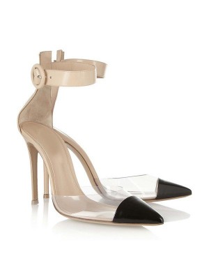 Women's Mary Jane Sheepskin Closed Toe Stiletto Heel High Heels