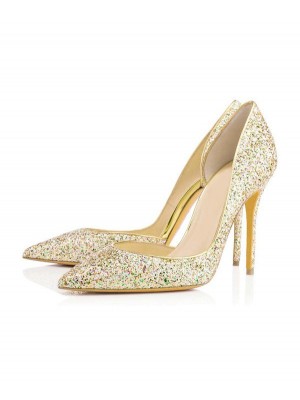 Women's Closed Toe Stiletto Heel With Sequin High Heels