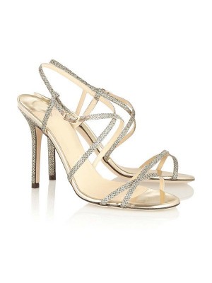 Women's Peep Toe Stiletto Heel With Buckle Sandals Shoes