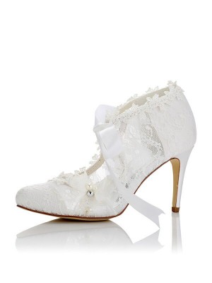 Women's PU Closed Toe Stiletto Heel Wedding Shoes