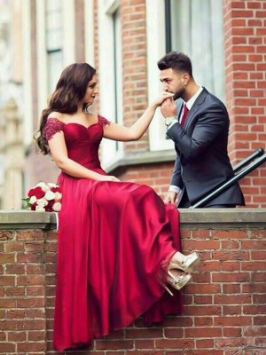 A-Line/Princess Sweetheart Sleeveless Floor-Length Beading Elastic Woven Satin Dresses