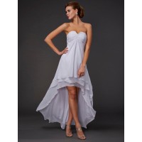 A-Line/Princess Sweetheart Sleeveless Ruffles High Low Chiffon Dresses