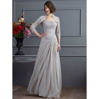 A-Line/Princess One-Shoulder Sleeveless Beading Long Chiffon Mother of the Bride Dresses