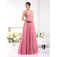 A-Line/Princess Sweetheart Pleats Sleeveless Long Chiffon Mother of the Bride Dresses