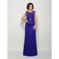 A-Line/Princess V-neck Beading Sleeveless Long Chiffon Mother of the Bride Dresses