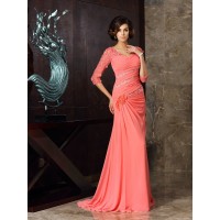 Trumpet/Mermaid Sweetheart 1/2 Sleeves Long Chiffon Mother of the Bride Dresses