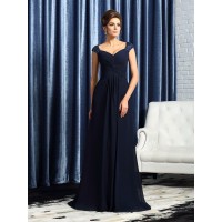 A-Line/Princess Straps Beading Sleeveless Long Chiffon Mother of the Bride Dresses