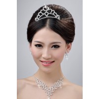 Fashionable Wedding Headpieces Necklaces Earrings Set