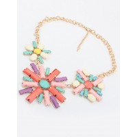 Occident Hyperbolic Colorful Flowers Hot Sale Necklace