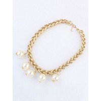 Occident Metallic Punk Imitation pearls Hot Sale Necklace