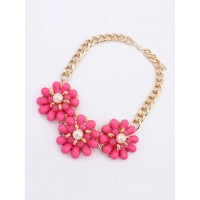Occident Candy colors Fresh Big Flowers Hot Sale Necklace