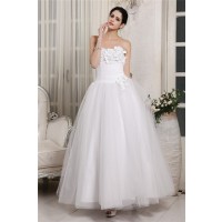Ball Gown Sweetheart Sleeveless Beading Long Organza Wedding Dresses