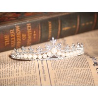 Nice Alloy With Czech Rhinestones Pearls Wedding Headpieces