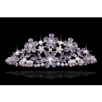 Nice Czech Rhinestones Flowers Pearls Wedding Headpieces
