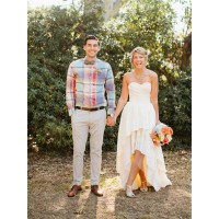 A-Line/Princess Chiffon Ruffles Sweetheart Sleeveless Asymmetrical Wedding Dresses