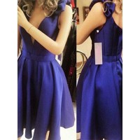 A-Line/Princess Sleeveless Straps Satin Bowknot Short/Mini Dresses