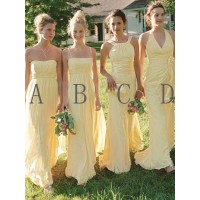 A-Line/Princess Sleeveless Floor-Length Chiffon Bridesmaid Dresses
