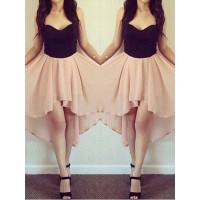 A-Line/Princess Sleeveless Sweetheart Chiffon Short/Mini Dresses