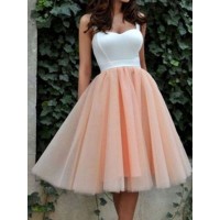 A-Line/Princess Sleeveless Sweetheart Tulle Short/Mini Dresses
