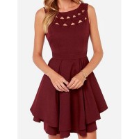 A-Line/Princess Sleeveless Scoop Jersey Short/Mini Dresses