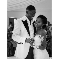 Trumpet/Mermaid Lace Applique Off-the-Shoulder Court Train Long Sleeves Wedding Dresses