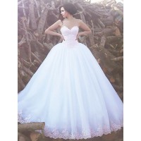 Ball Gown Sleeveless Sweetheart Sweep/Brush Train Organza Wedding Dresses