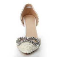 Women's Patent Leather Cone Heel Closed Toe With Rhinestone High Heels