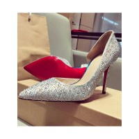 Women's Satin Closed Toe Stiletto Heel With Rhinestone High Heels