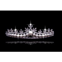 Simple Alloy With Czech Rhinestones Pearls Wedding Headpieces